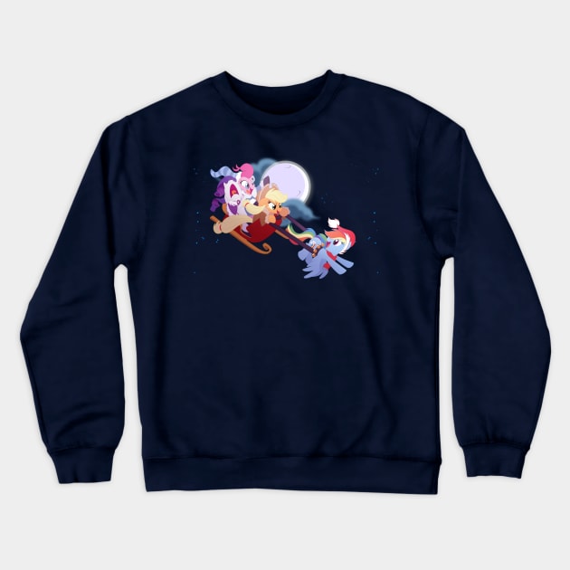 Rainbow Dashing Thru the Snow! Crewneck Sweatshirt by nanook1234